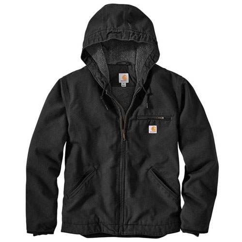 Carhartt Mens OJ392 Washed Duck Sherpa Lined Hooded Jacket