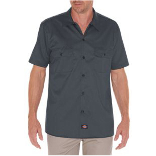 Short Sleeve Slim Fit Twill Work Shirt