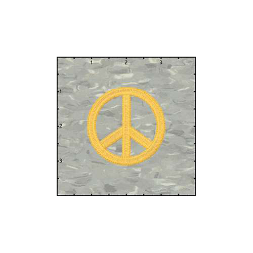 Peace Cutout 2.25 Inches Neon Orange Patch