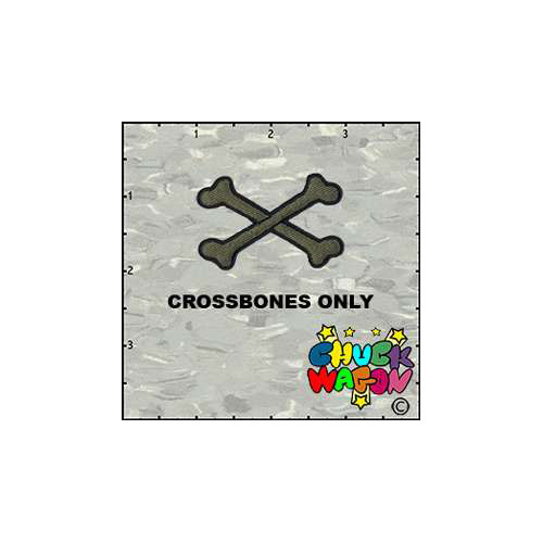 ChuckWagons Skull And Star Green Crossbones Patch