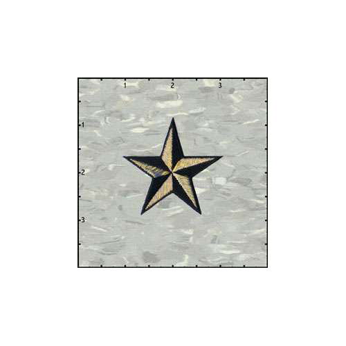 Star 3-D 2 Inches Gold And Black Patch