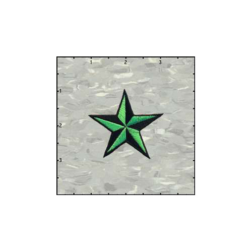 Star 3-D 2 Inches Green And Black Patch