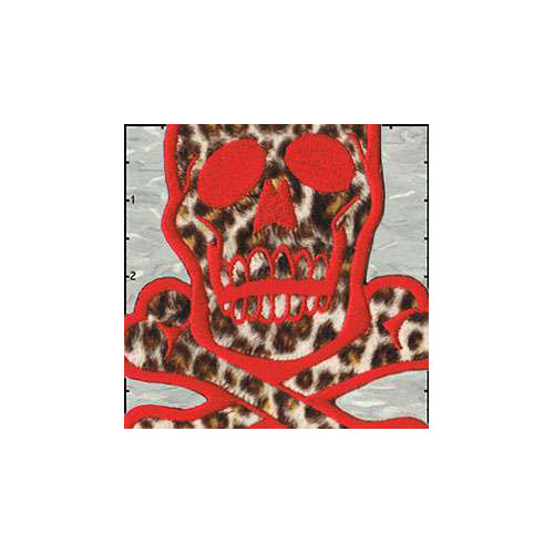 Skull Classic 6 Inches Leopard Plush Patch