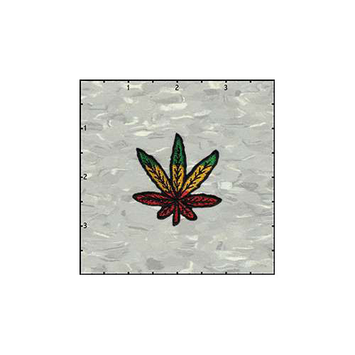 Leaf 1.75 Inches Rasta Patch