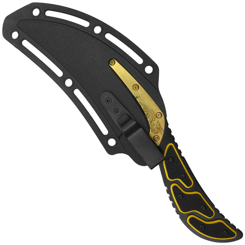 Wartech 8' Hawkbill Sheath Knife /w Gold Accent