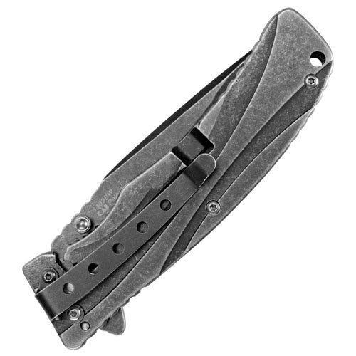 Manifold Blackwash Finish Drop-Point Blade Folding Knife