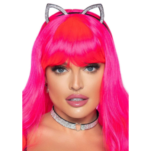 Rhinestone Cat Ear Headband and Choker