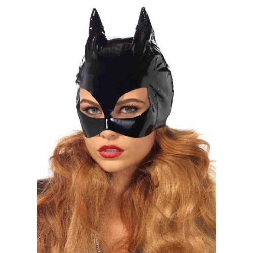 Wet Look Vinyl Catwoman Costume Mask