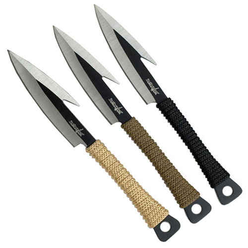 Survivor Dual Tone Spear Throwing Knife 3 Pcs Set