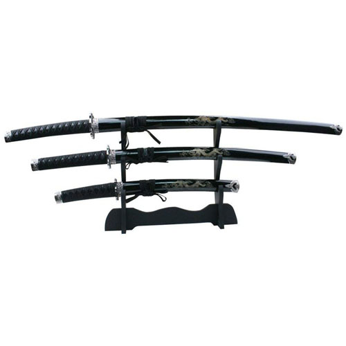 JL-021BDE4 Stainless Steel Blade 3 Pcs Samurai Sword Set