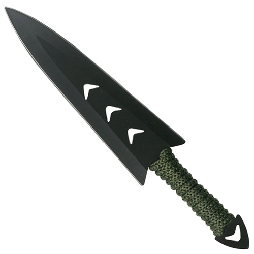 Master Cutlery Perfect Point Green Cord Wrap Throwing Knife 6 Pcs Set