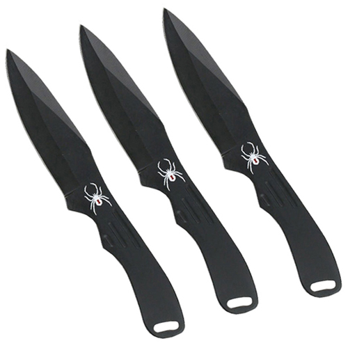 Master Cutlery Perfect Point Spider Printed 8 Inch Throwing Knife - 3 Pcs Set