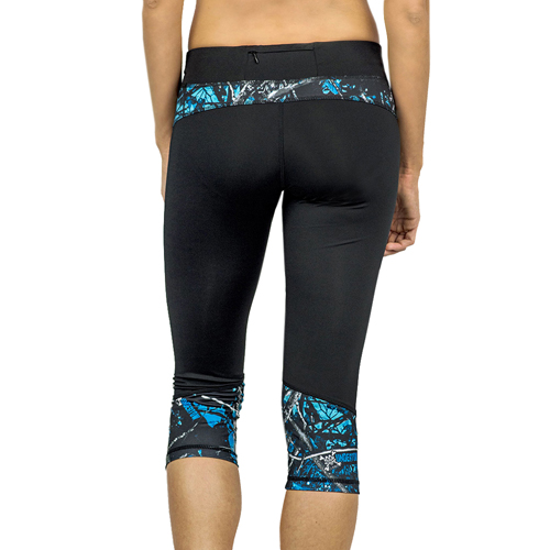 Moon Shine Camo Three-Quarter Leggings - Blue