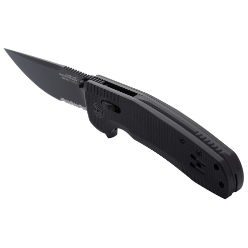 SOG-TAC XR Blackout Partially Serrated Folding Knife