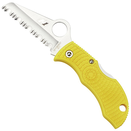 Manbug Salt Sheepsfoot Blade Folding Knife - Yellow