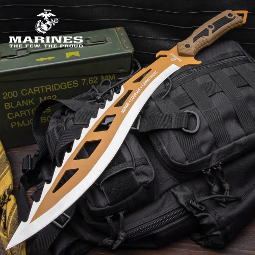 USMC Sawback Kukri Machete W/ Sheath