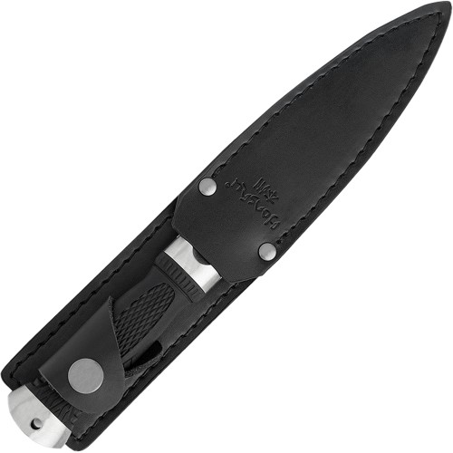 Honshu Sgian Knife: Black. Perfect for outdoor use. Available at Camouflage.ca with sheath included.