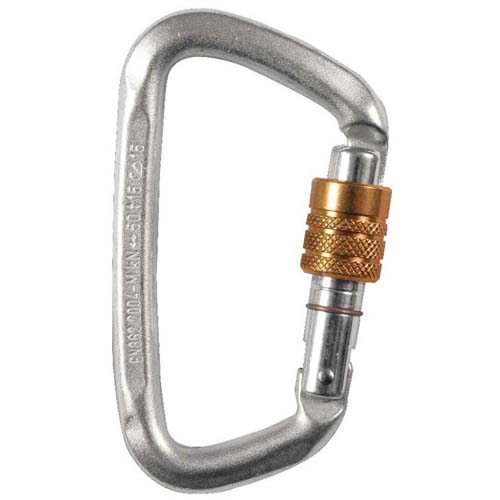 Hard Steel Modified D Key Screw Gate Carabiner