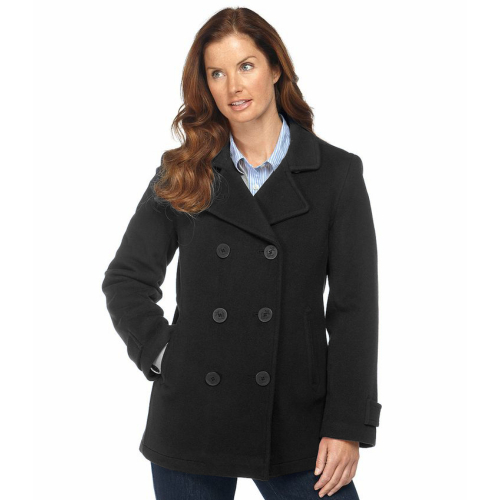 Womens Navy Type Black Wool Peacoat